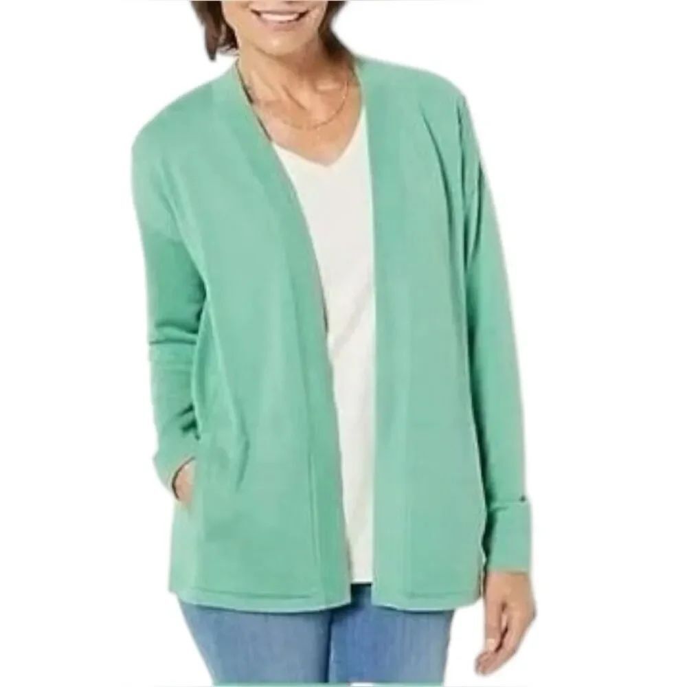 Isaac Mizrahi Live! Sweater Cardigan with Shaker Stitch & Pockets